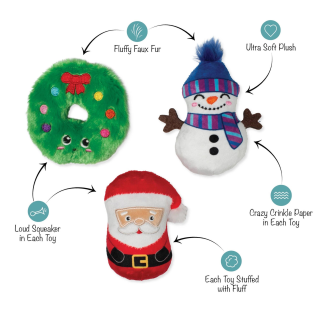 Snowman squeaker and crinkle toy