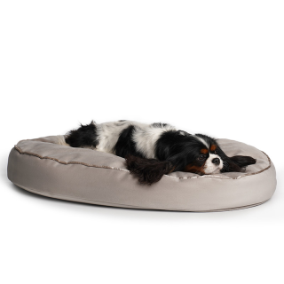 Starfire's Luxury beige oval bed for dogs |Soft & squashy safe filling