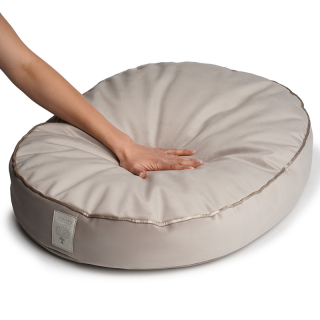 Starfire's Luxury beige oval bed for dogs |Soft & squashy safe filling