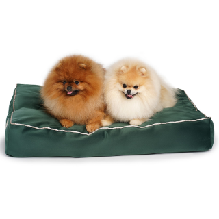 Soft & squashy Starfire's Luxury dark green rectangular bed for dogs