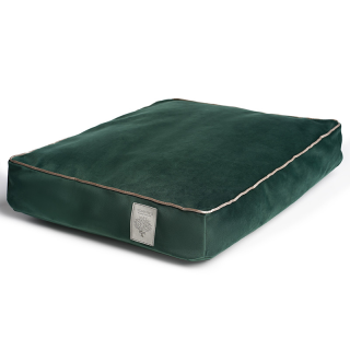 Soft & squashy Starfire's Luxury dark green rectangular bed for dogs